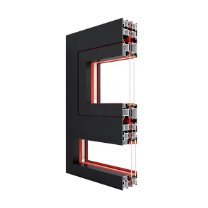 Ventana de aluminio de aluminio TG90 con pantalla oculta