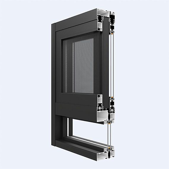 Ventana deslizante de dos pistas de aluminio TG80